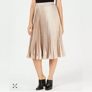 Lucy Paris Nicole Pleated Midi Skirt Metallic Small Event Special Occasion Fancy